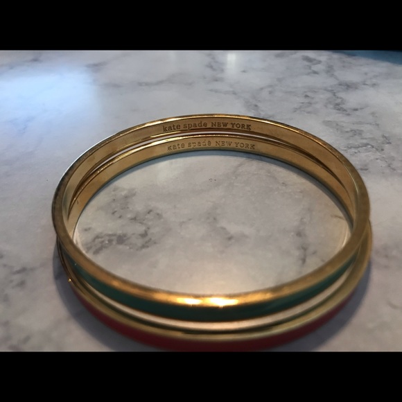 Two Kate Spade Idiom Bangles red & teal - Picture 4 of 6